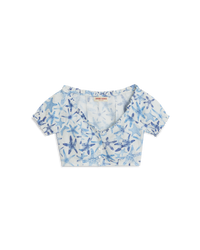 Blouse courte à manches courtes - Blue