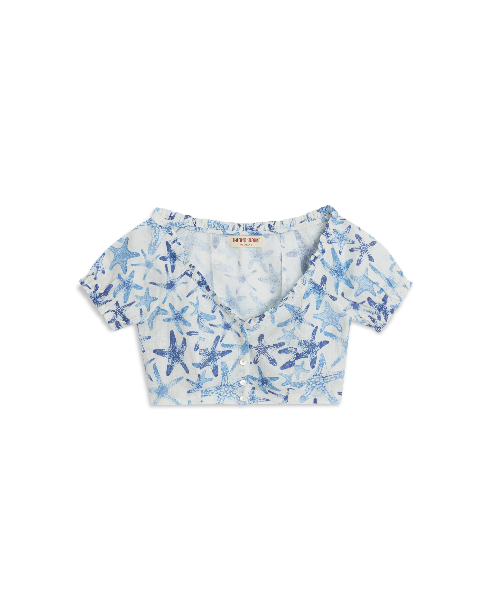 Blouse courte à manches courtes - Blue