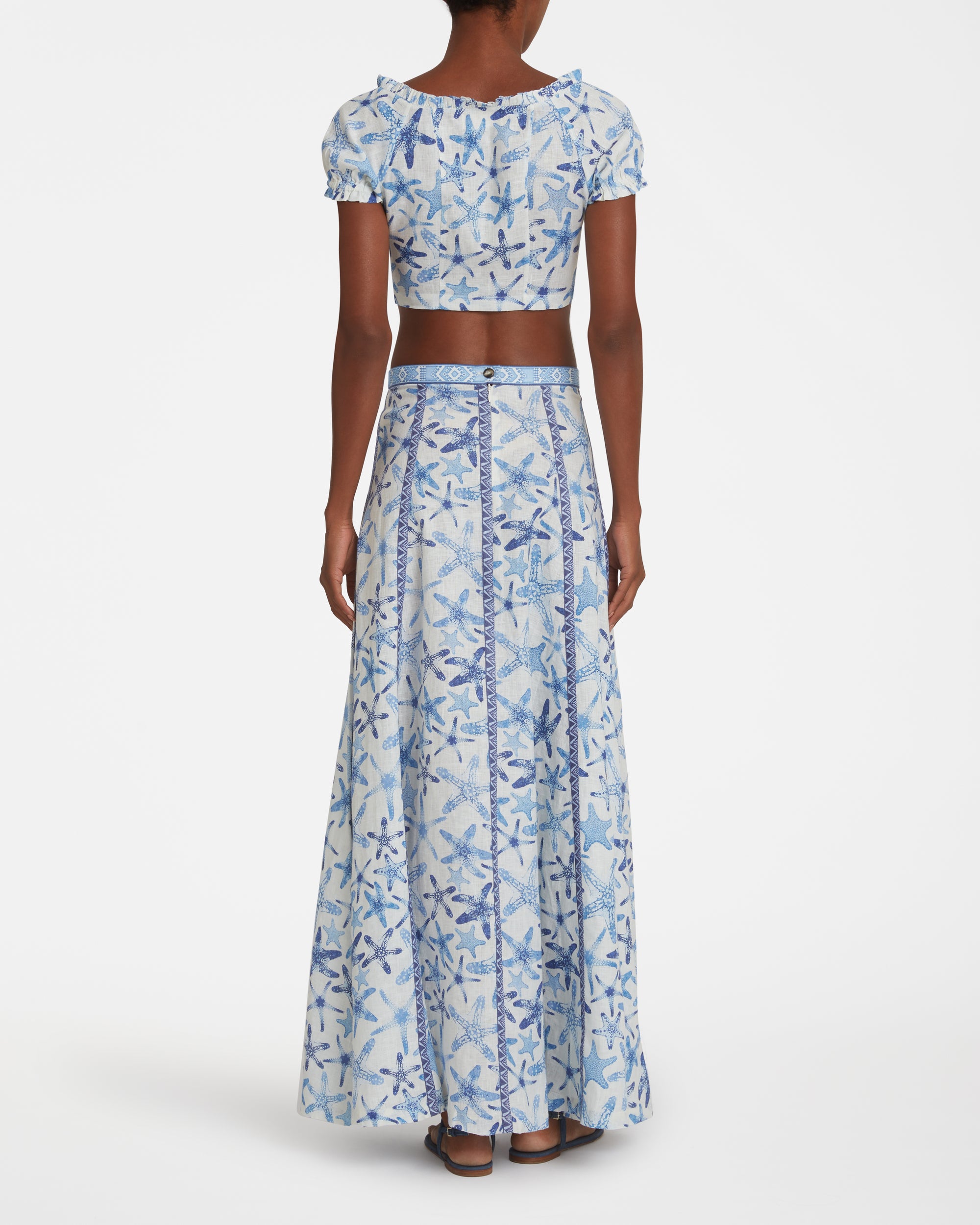 Blouse courte à manches courtes - Blue