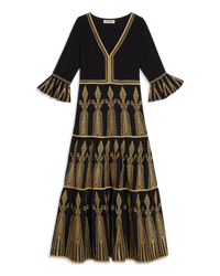 V-neck maxi dress - Black