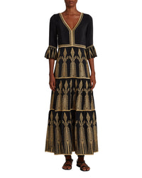 V-neck maxi dress - Black