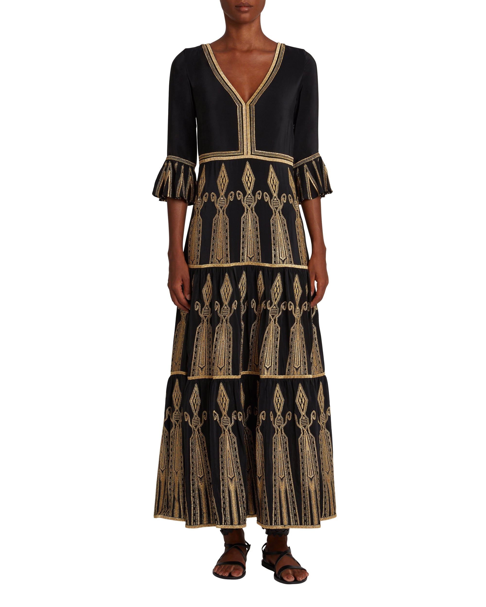 V-neck maxi dress - Black