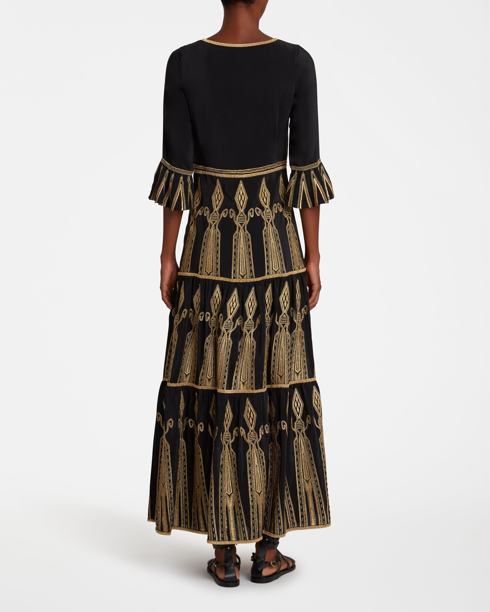 V-neck maxi dress - Black