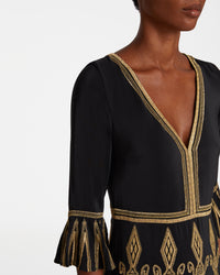 V-neck maxi dress - Black