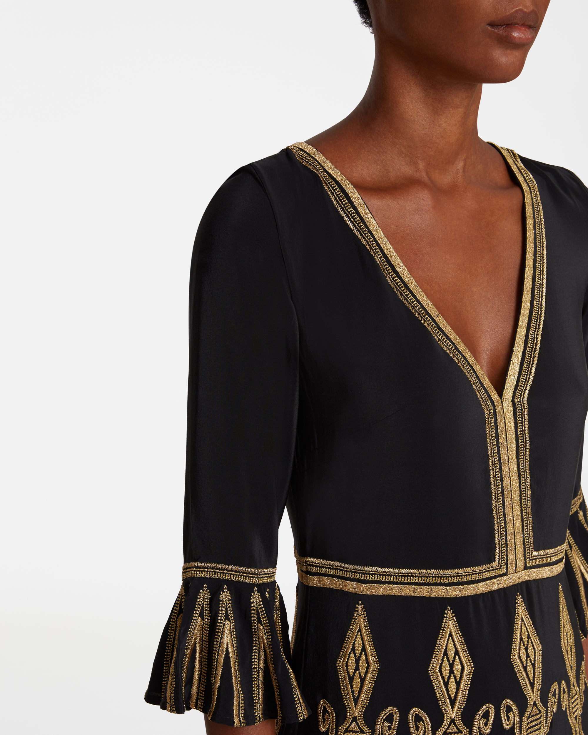 V-neck maxi dress - Black
