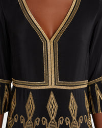 V-neck maxi dress - Black