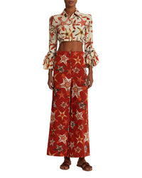 Fluid printed trousers - Orange