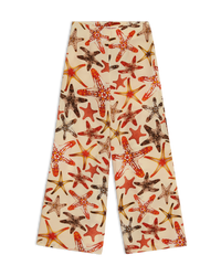 Printed flowing trousers - Cream
