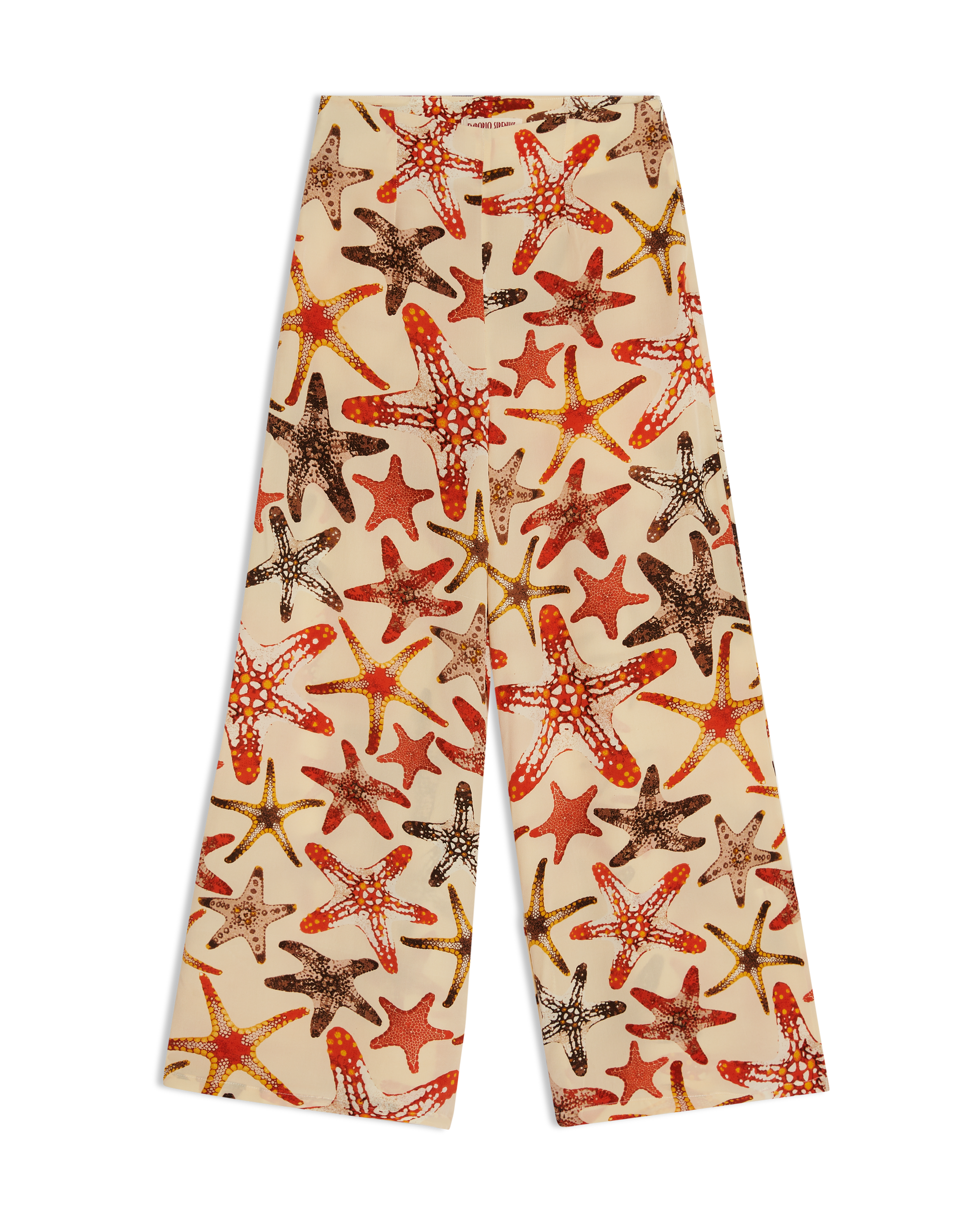 Printed flowing trousers - Cream
