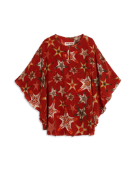 Poncho Himare à imprimé - Orange