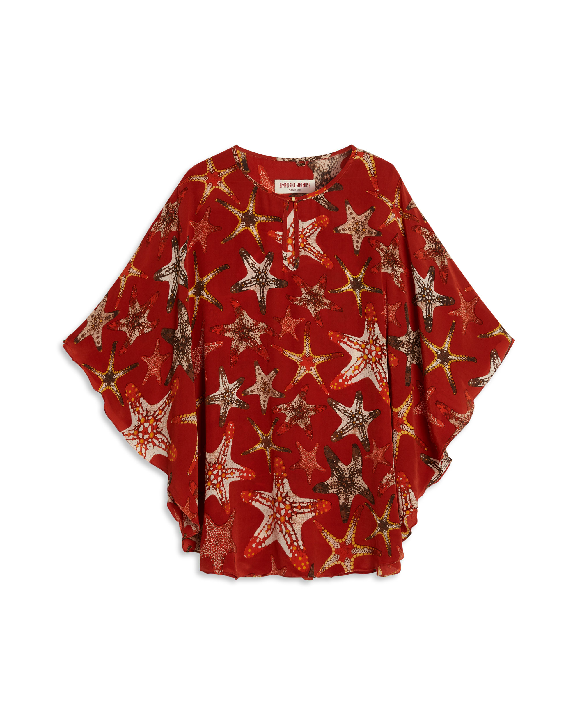 Poncho Himare à imprimé - Orange