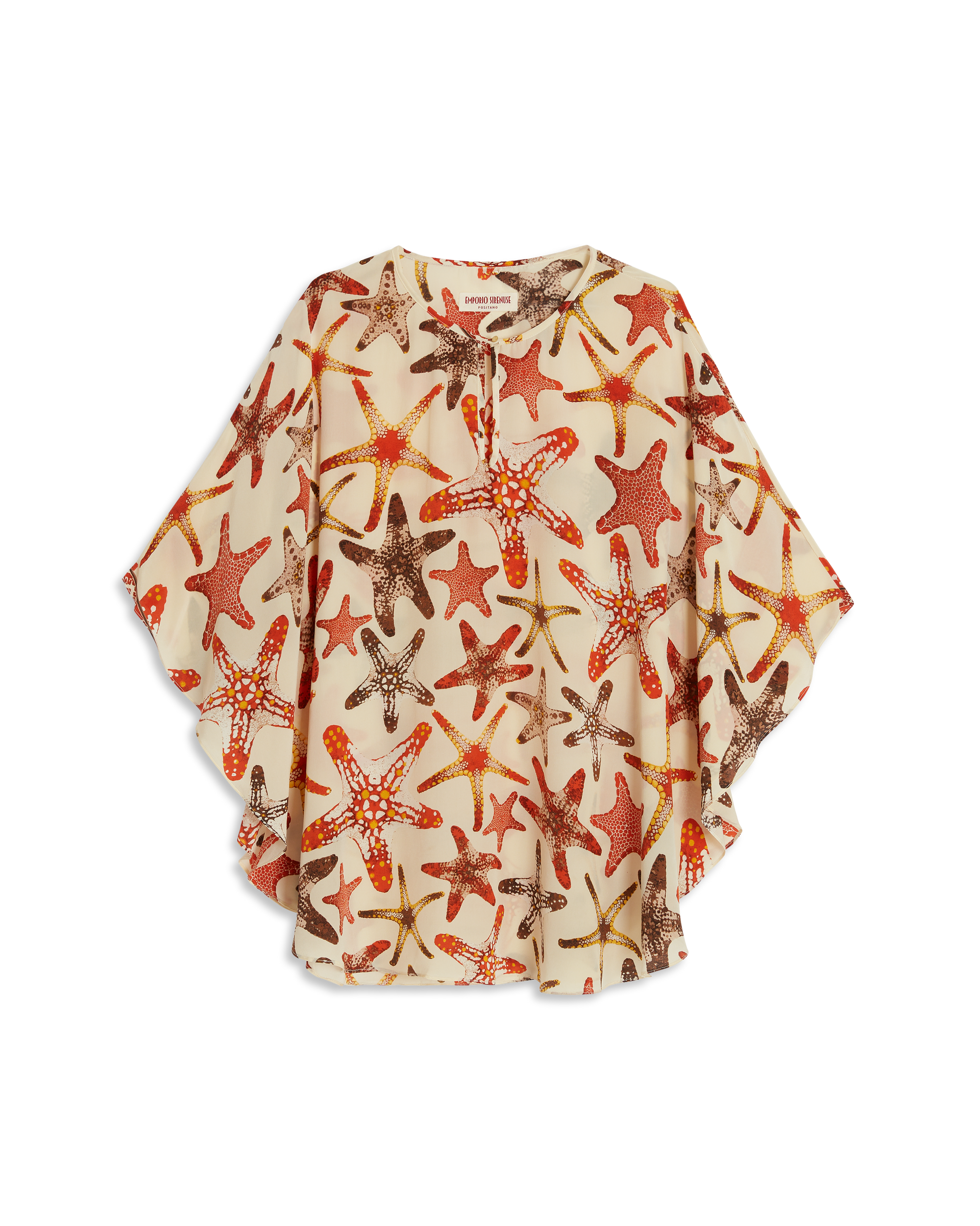 Himare printed poncho - Cream