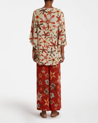 Himare printed poncho - Cream