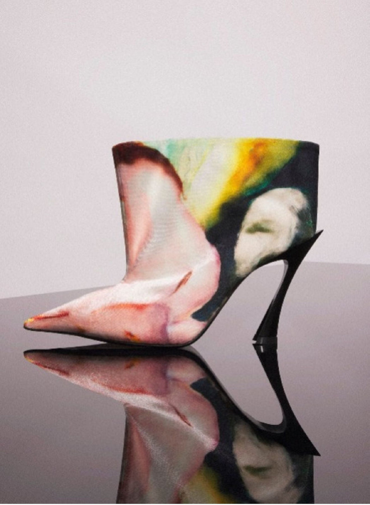 PRINT MULTICOLOR SHOES 2 // Mugler x Ambera Wellmann printed velvet fang 95 ankle boots