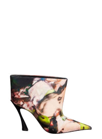 PRINT MULTICOLOR SHOES 3 // Mugler x Ambera Wellmann printed velvet fang 95 ankle boots