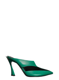 JADE // jade green leather fang 95 cut-out mule