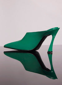 JADE // jade green leather fang 95 cut-out mule