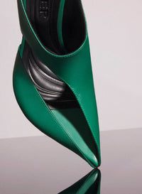 JADE // jade green leather fang 95 cut-out mule