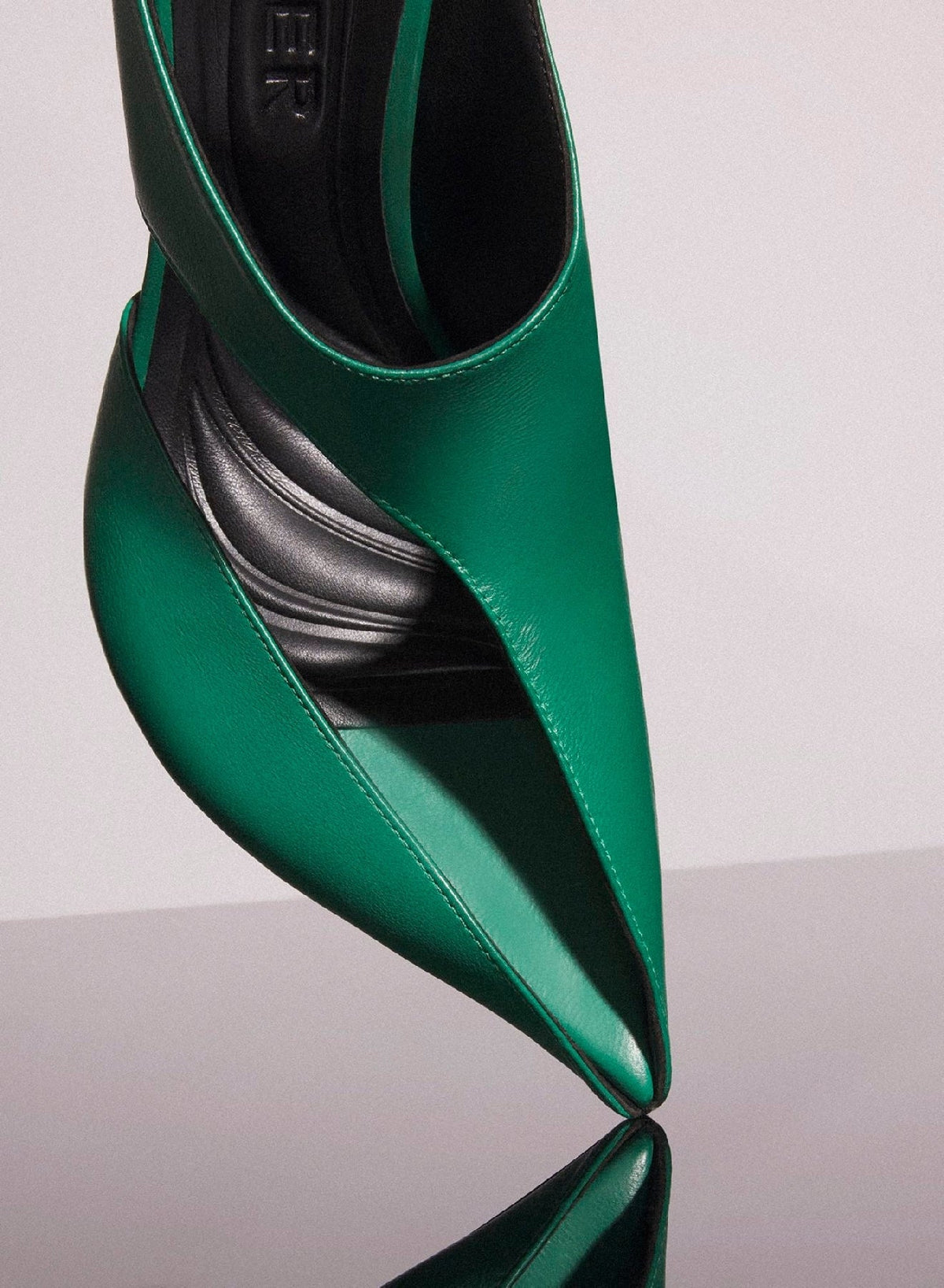 JADE // jade green leather fang 95 cut-out mule