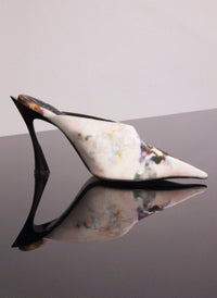 MUGLER X AMBERA WELLMANN PRINTED VELVET FANG 95 MULES