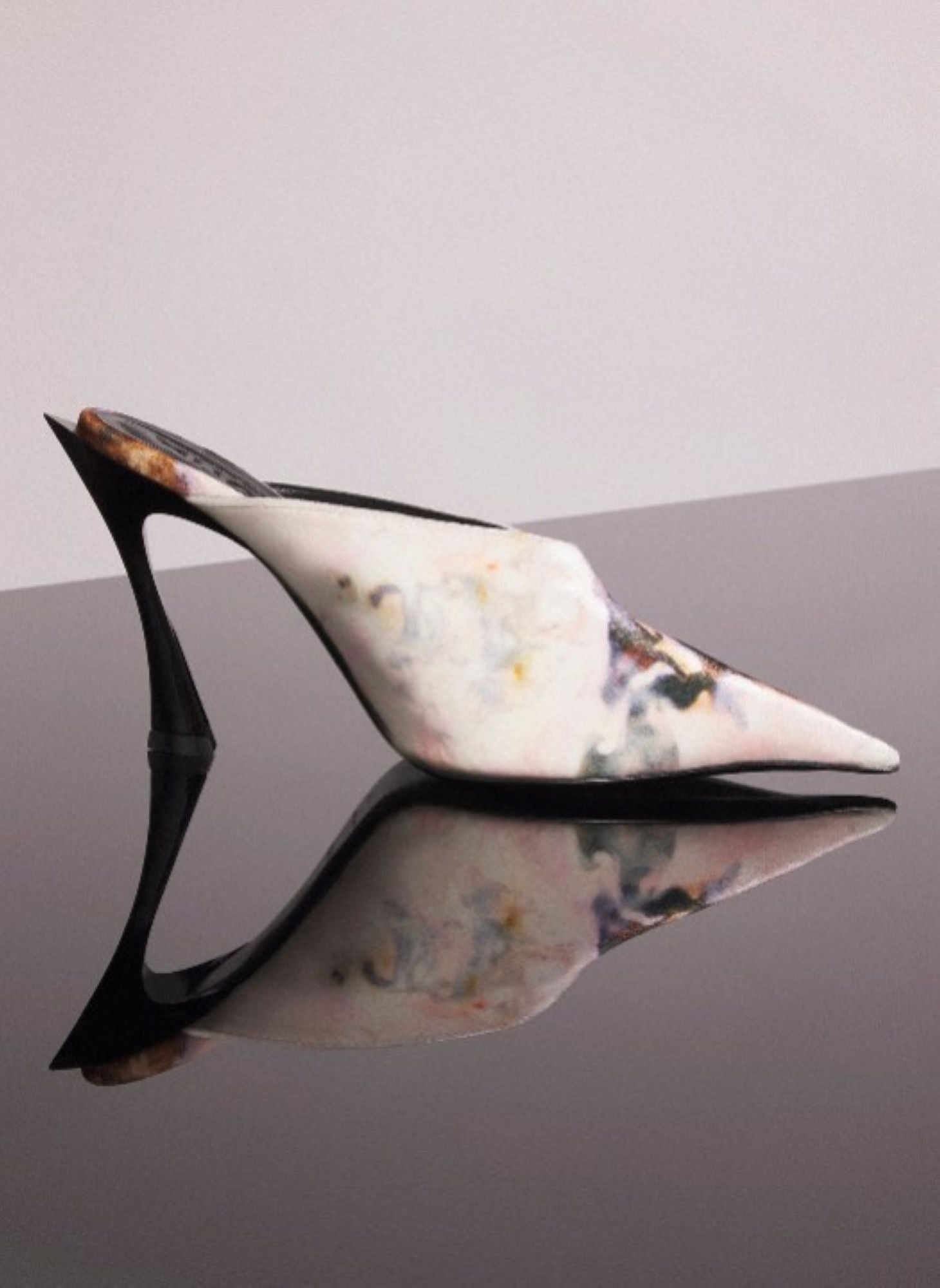 MUGLER X AMBERA WELLMANN PRINTED VELVET FANG 95 MULES