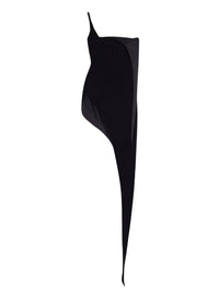 BLACK/BLACK // black spiky velvet corset dress
