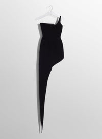 BLACK SPIKY VELVET CORSET DRESS