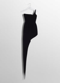 BLACK/BLACK // black spiky velvet corset dress