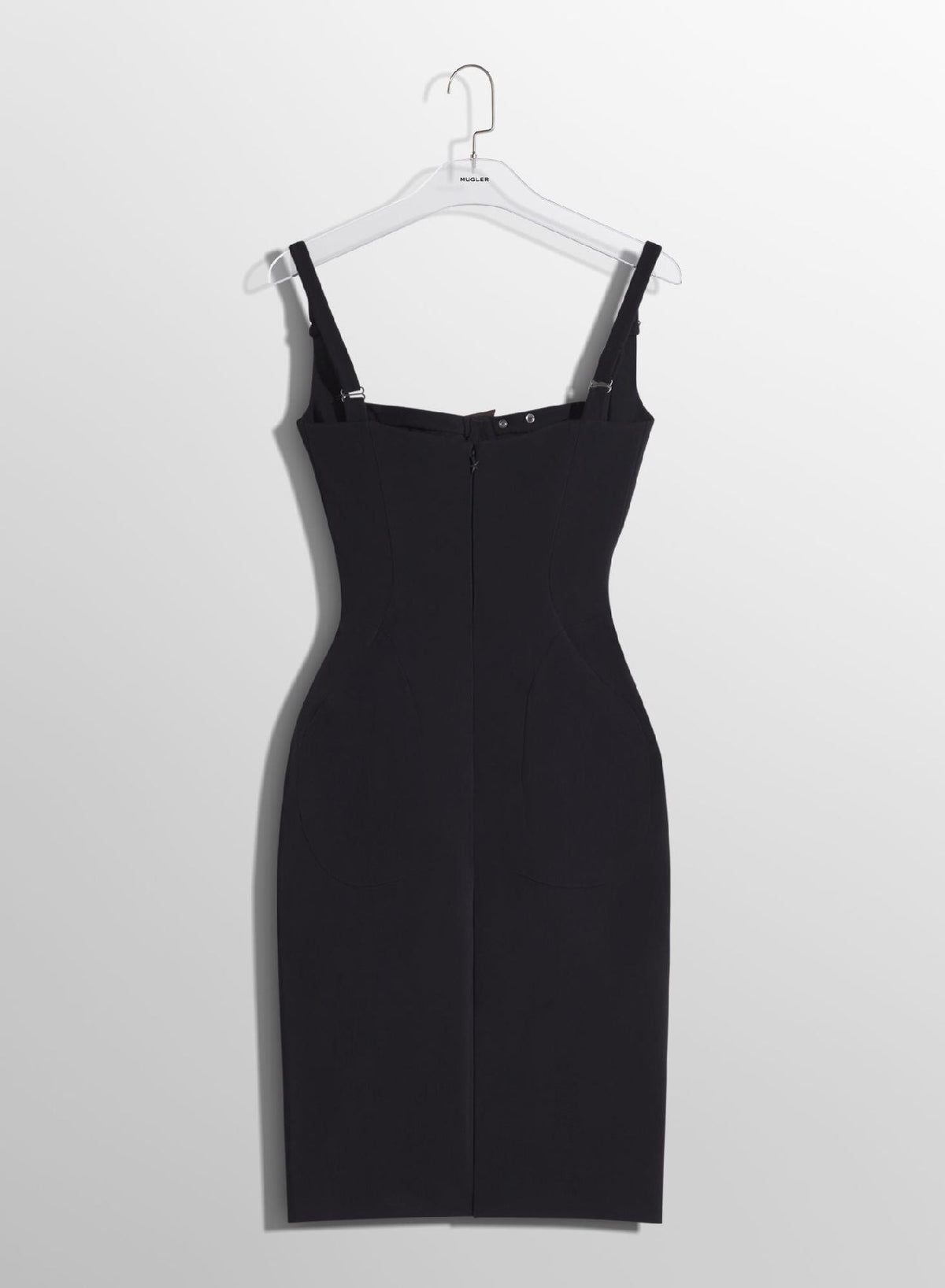 BLACK // black buckled bustier dress