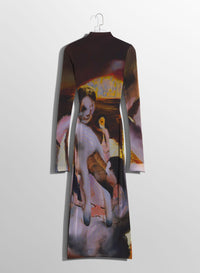 MUGLER X AMBERA WELLMANN IMPOSSESION PRINTED DRESS