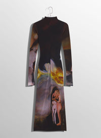 MUGLER X AMBERA WELLMANN IMPOSSESION PRINTED DRESS