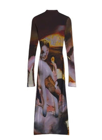 SUNSET SEES SUCCUBUS(A.W) // Mugler x Ambera Wellmann sunset sees succubus printed dress