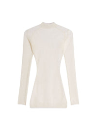 ECRU // white sculpting sheer knit top