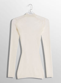 ECRU // white sculpting sheer knit top