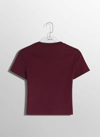 BLOOD RED // burgundy pierced baby t-shirt