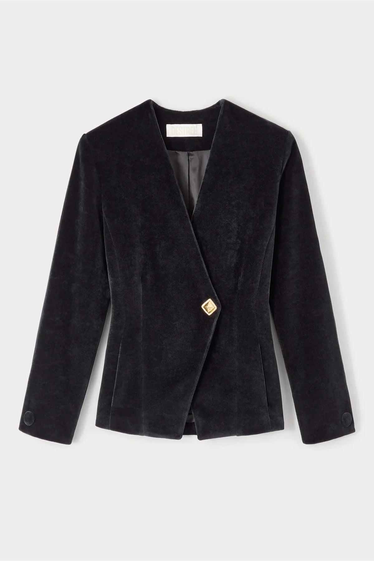 Veste croisée Aloise en velours - Black