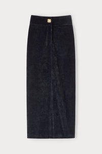 BLACK  JITISH VELVET Jupe midi en velours noir