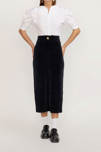 BLACK  JITISH VELVET Jupe midi en velours noir