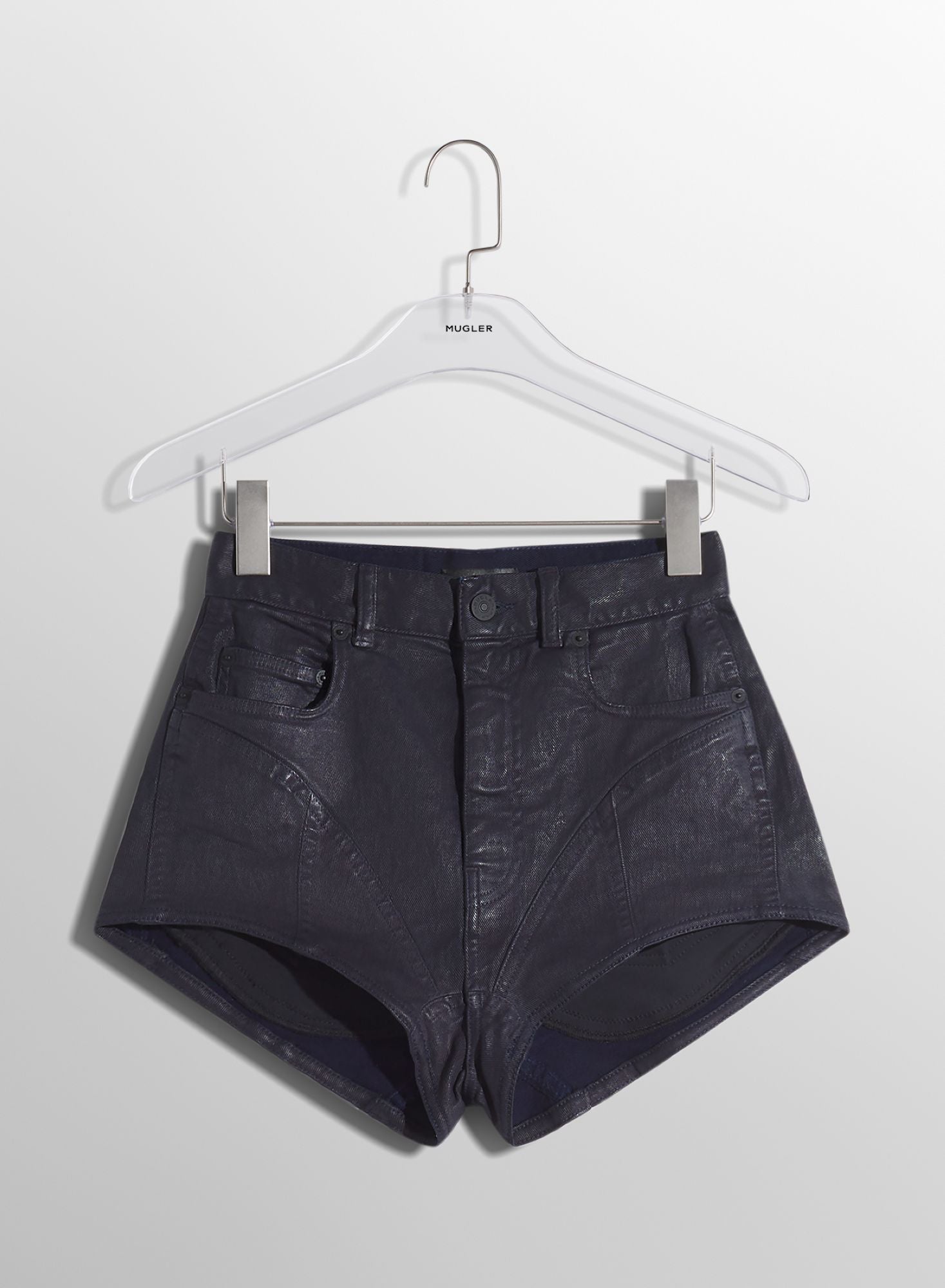 MIDNIGHT BLUE BI-MATERIAL DENIM SHORTS