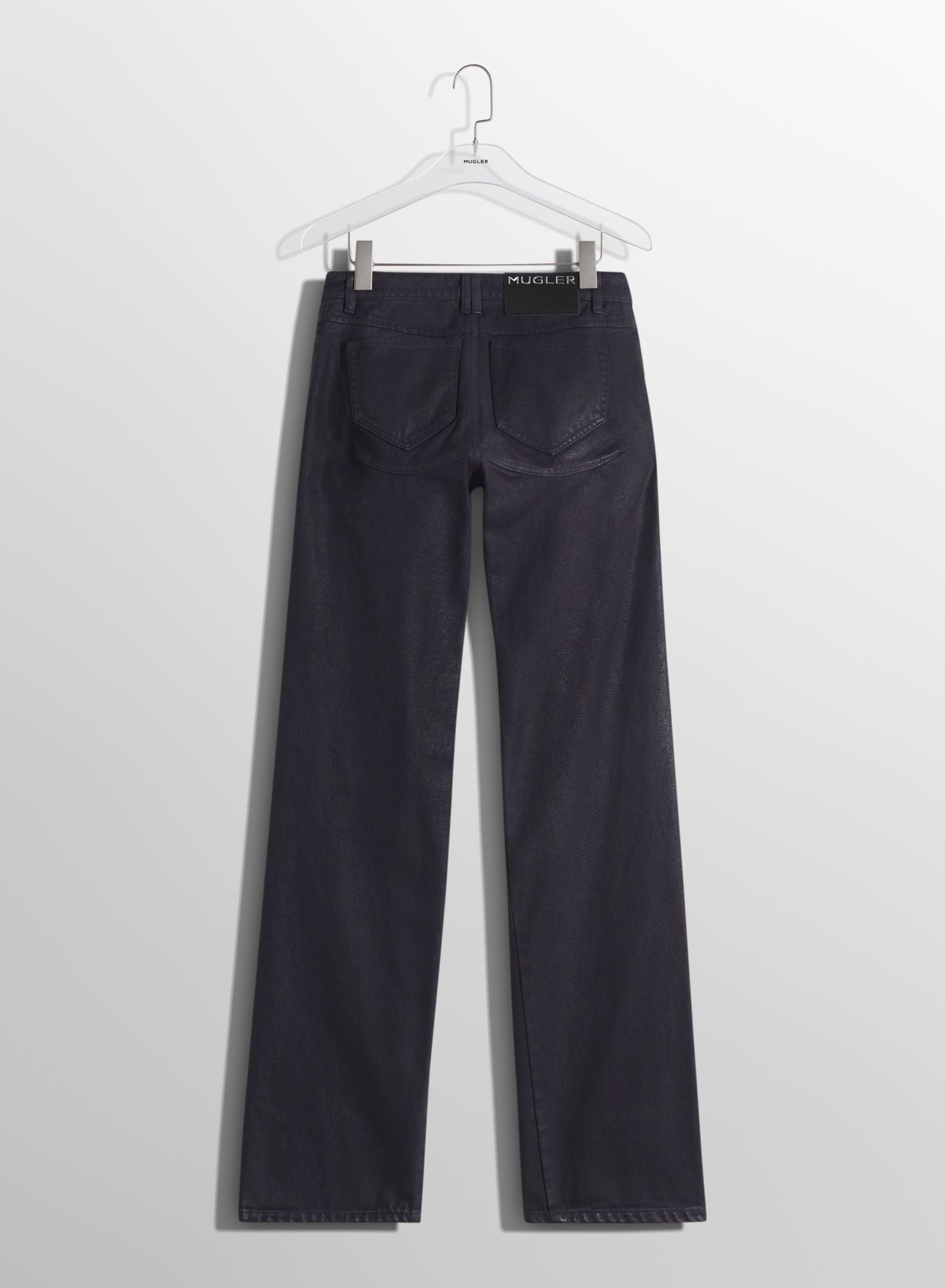 MIDNIGHT BLUE WAXED STRAIGHT LEG JEANS