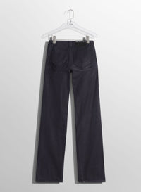 MIDNIGHT BLUE/BLACK // midnight blue waxed straight leg jeans