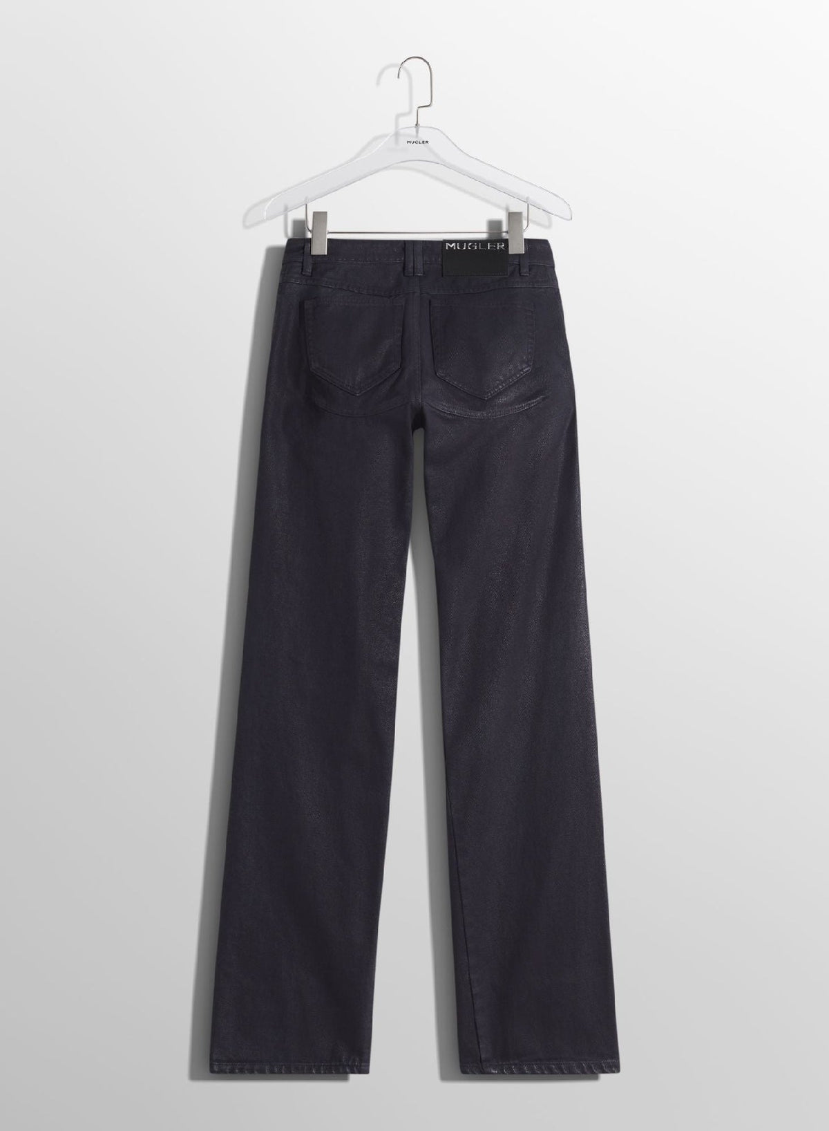 MIDNIGHT BLUE/BLACK // midnight blue waxed straight leg jeans