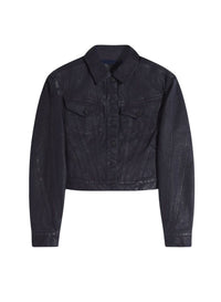 MIDNIGHT BLUE/BLACK // midnight blue waxed denim jacket