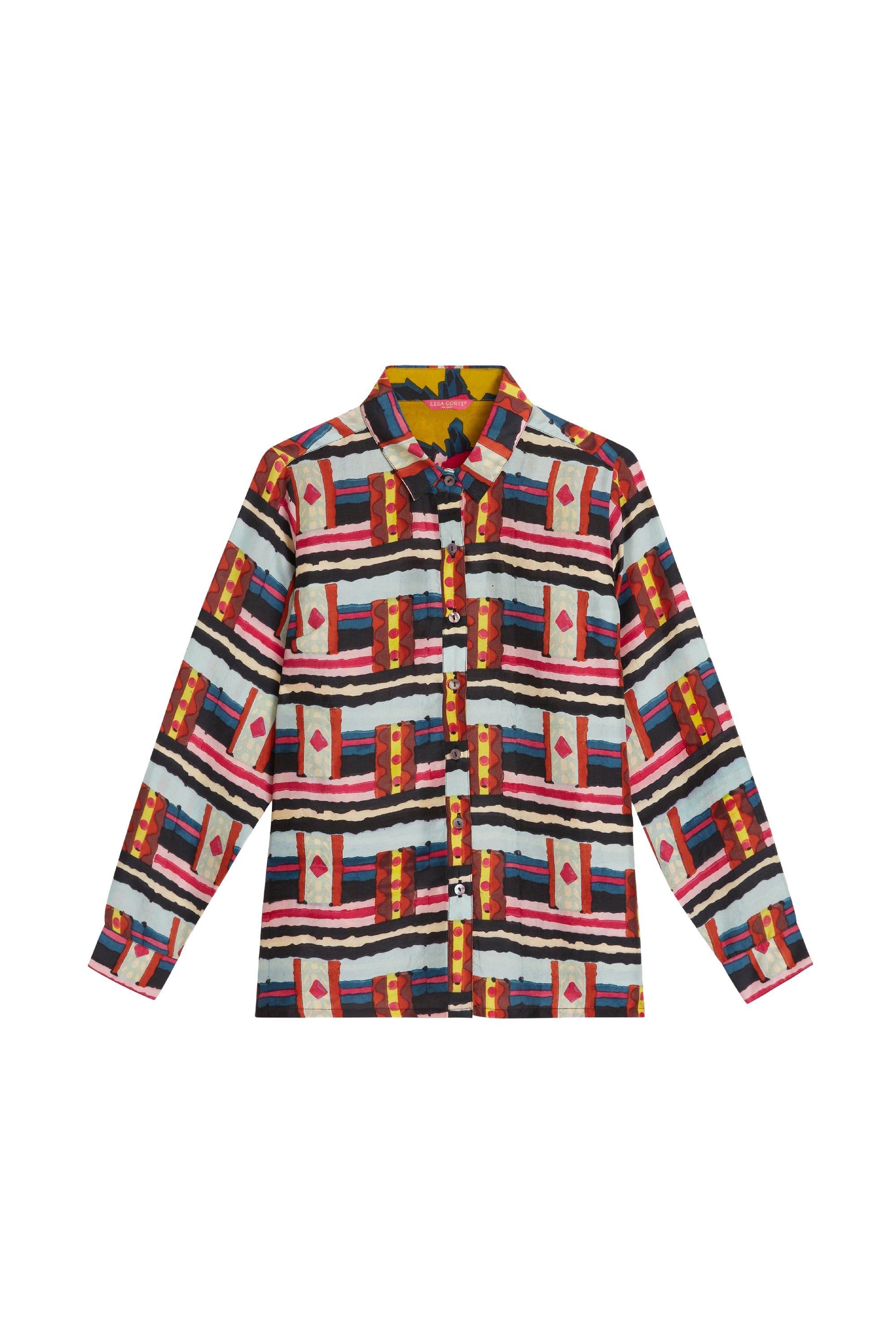 Bella long-sleeved silk shirt - Blue