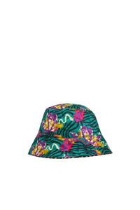 Reversible silk bucket hat - Green