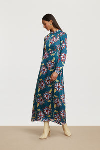 RECO PRIX : 112,5 // Cardamom Dress Togo Flower Petrol