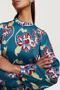 RECO PRIX : 112,5 // Cardamom Dress Togo Flower Petrol