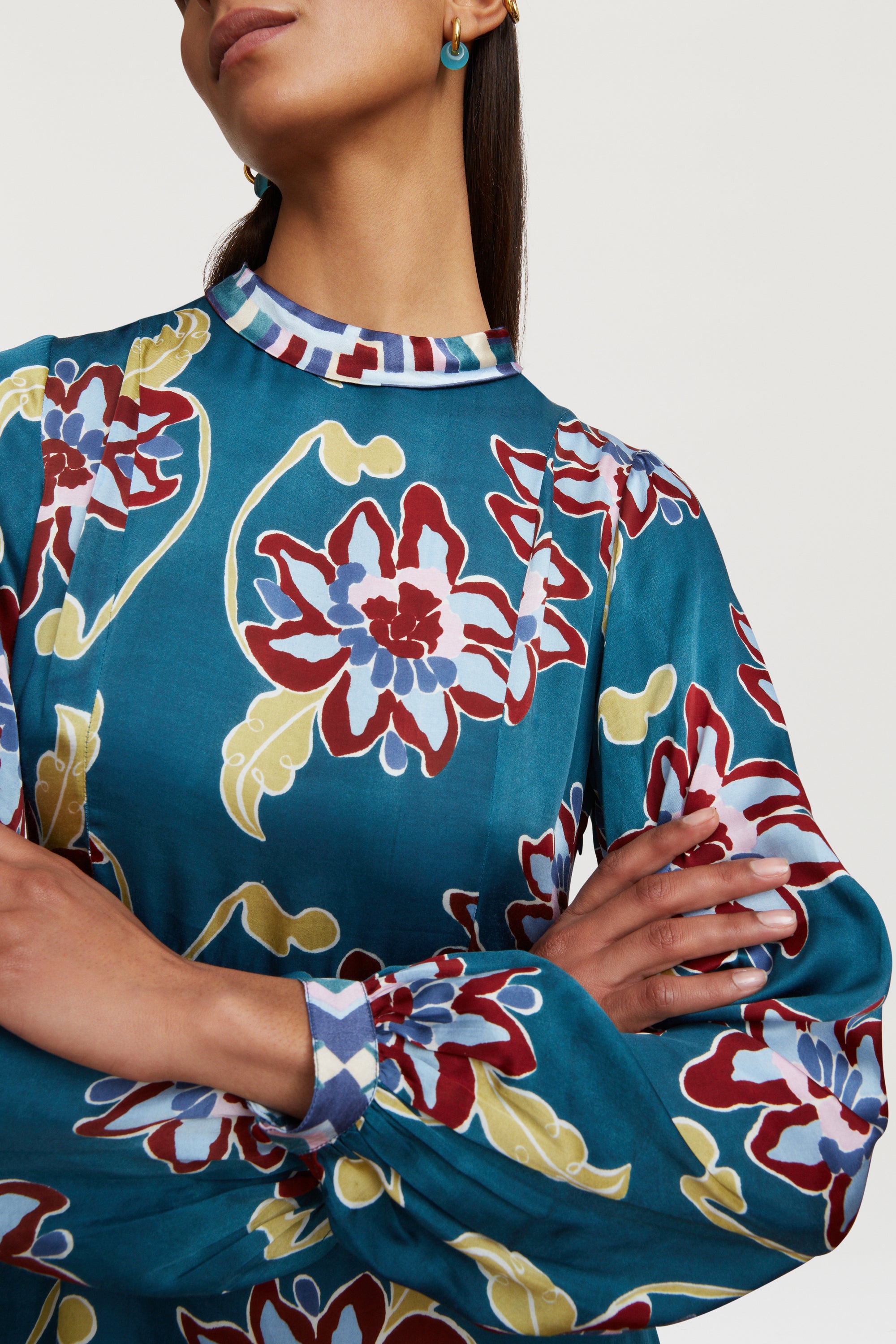 RECO PRIX : 112,5 // Cardamom Dress Togo Flower Petrol
