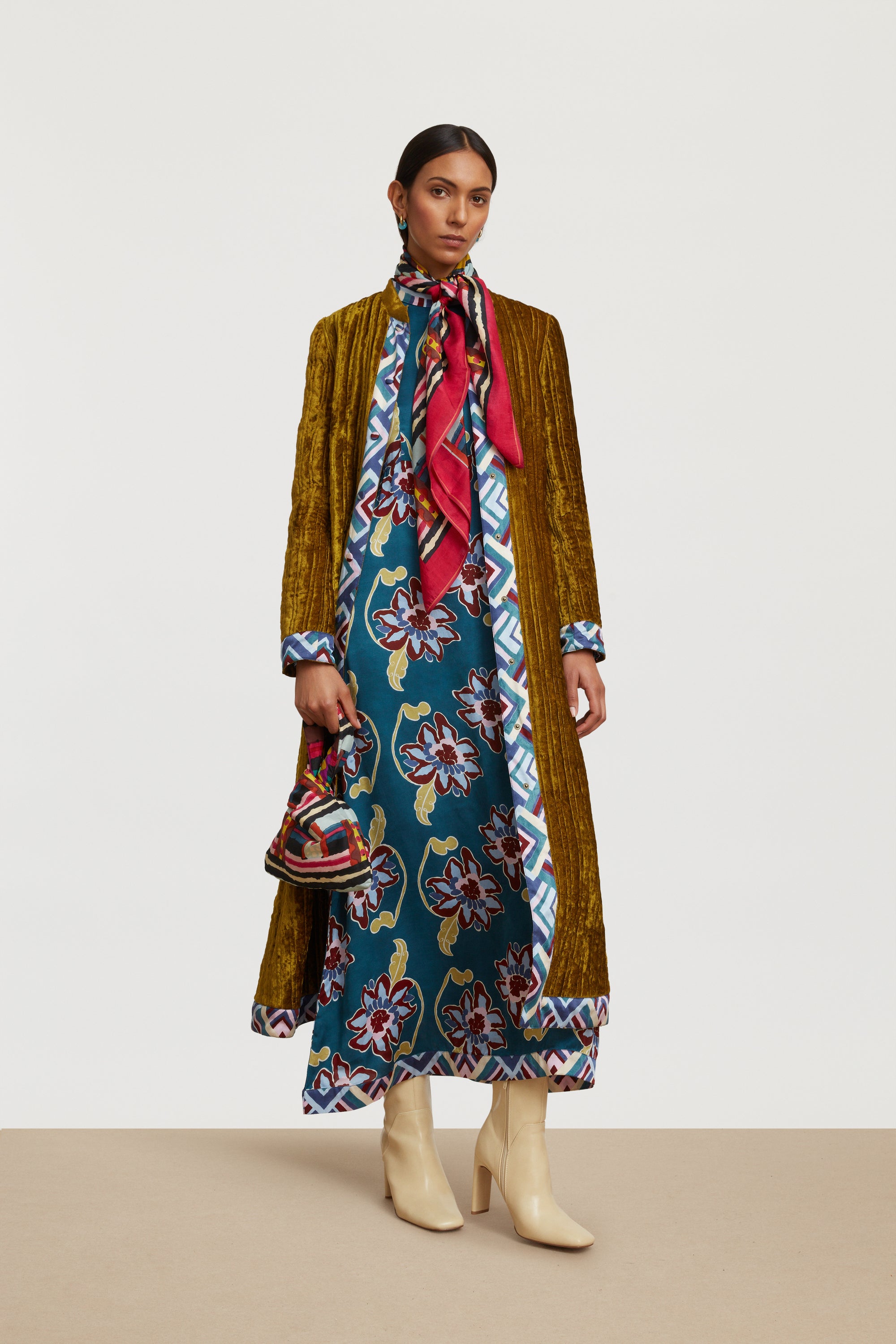 RECO PRIX : 112,5 // Cardamom Dress Togo Flower Petrol