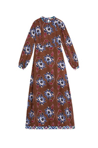 Cardamom long silk dress - Brown
